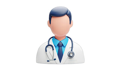 Fototapeta premium 3D Doctor Avatar with Stethoscope on White Background