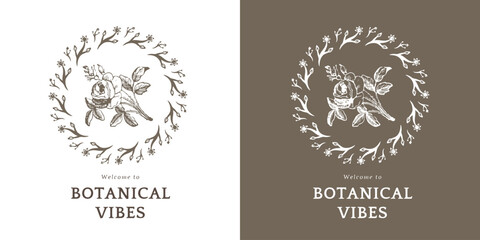 Organic Botanical Flower Line Logo
