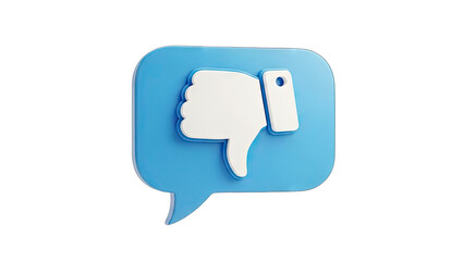 3D Thumbs Down Icon in Speech Bubble