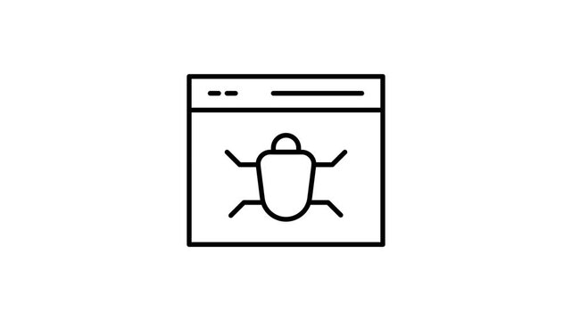 A bug icon displayed on a computer screen, indicating a software issue or error.