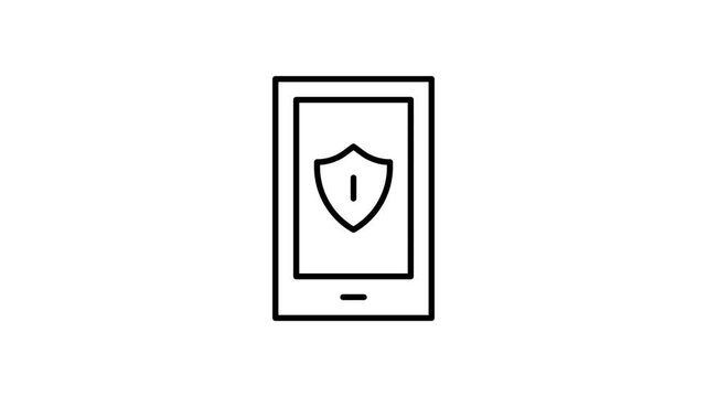  A smartphone displaying a shield symbol, representing security and protection for digital devices.