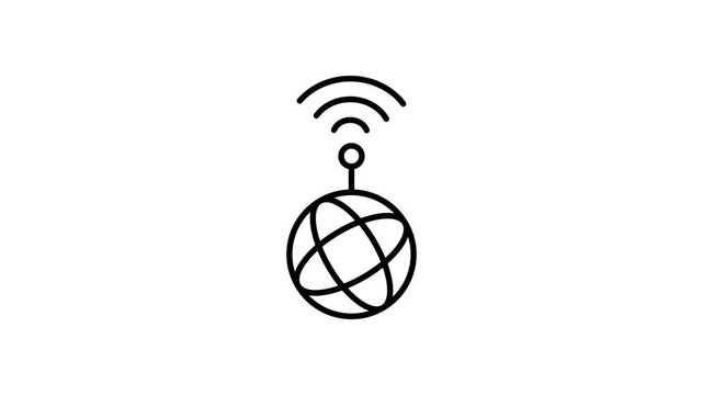 A green globe with a prominent Wi-Fi symbol, symbolizing worldwide internet connectivity.
