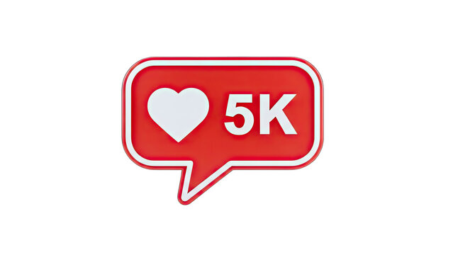 5K Likes Notification Icon on White Background