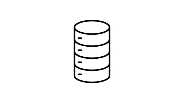 Green data storage tower icon representing digital information management and storage solutions.