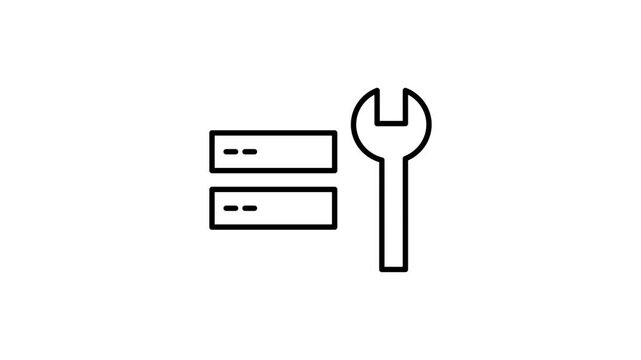 A wrench and two pink boxes featuring a wrench, arranged on a neutral background.