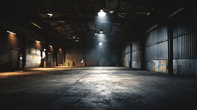 Empty Industrial Warehouse Interior