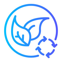 Environmental Sustainability Recycling Leaf Icon