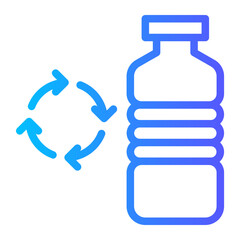 Plastic Bottle with Recycling Symbol Icon	
