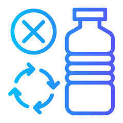 Non Recyclable Plastic Bottle Warning Icon