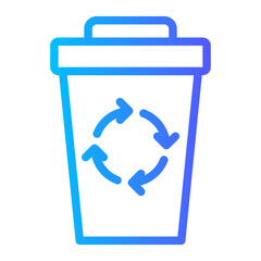 Trash Bin Recycling Symbol Eco Icon Outline	
