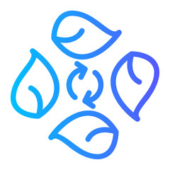 Ecology Sustainability Symbol Four Leaves in Circular Shape	