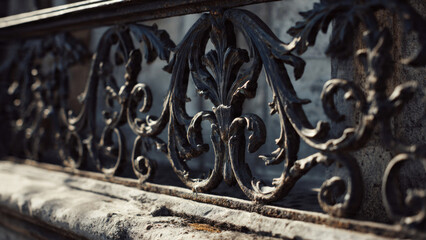 Ornate Wrought Iron Railing Detail