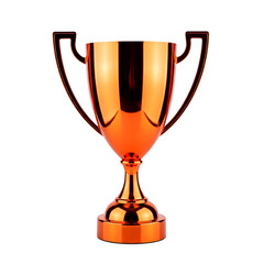 Golden trophy on white background isolated on transparent background