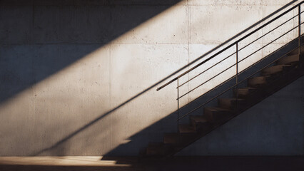 Staircase against concrete wall