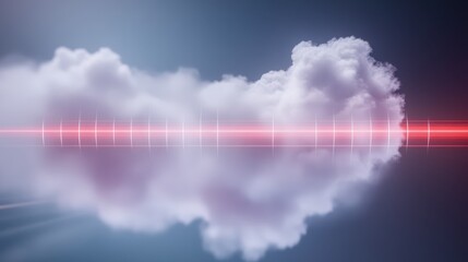 Red glow from cloud creates striking visual effect dramatic cloud illuminated by intense red light