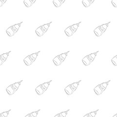 Hand drawn artist tool seamless pattern background