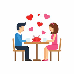 Obraz premium Couple on romantic dinner date.