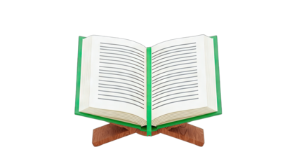 Open Book on Wooden Rehal - Islamic Religious Concept