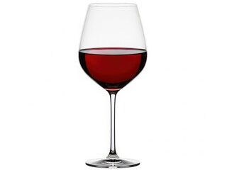 Glass of red wine on white background