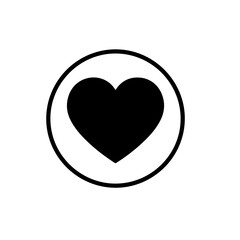 Black Heart in Circle Icon