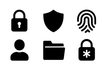 Data Protection and Privacy Conceptual Vector Icon Set
