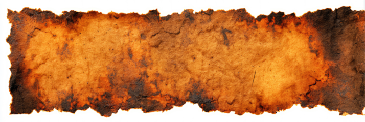 Vintage paper sheet burnt around the border with detailed ember texture