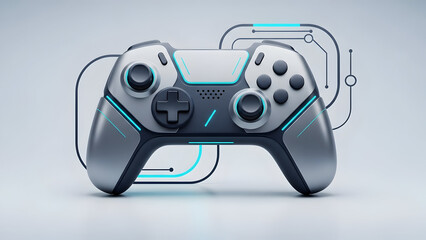 Modern Gaming Controller with Neon Accents.