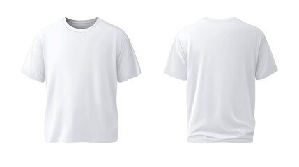 Basic tee mockup front and back,  white background