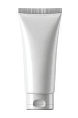 Blank cosmetic tube standing upright, mockup, white background