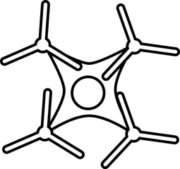 Drone Hovering on a Clean White Background