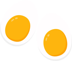 Two Boiled Eggs Vector Illustration Isolated