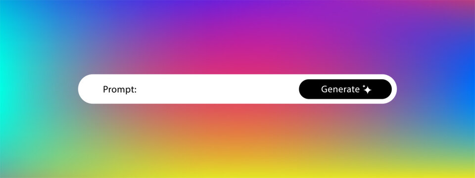 Generate AI prompt bar. Artificial intelligence, machine learning technology, chat, futuristic, button design concept. Vector illustration
