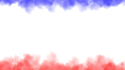 Fototapeta premium Colored smoke bottom, red and blue fog overlay, ground mist and vapor effect, atmospheric smoke base, transparent PNG