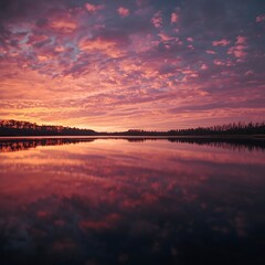 Obraz premium sunset over the river