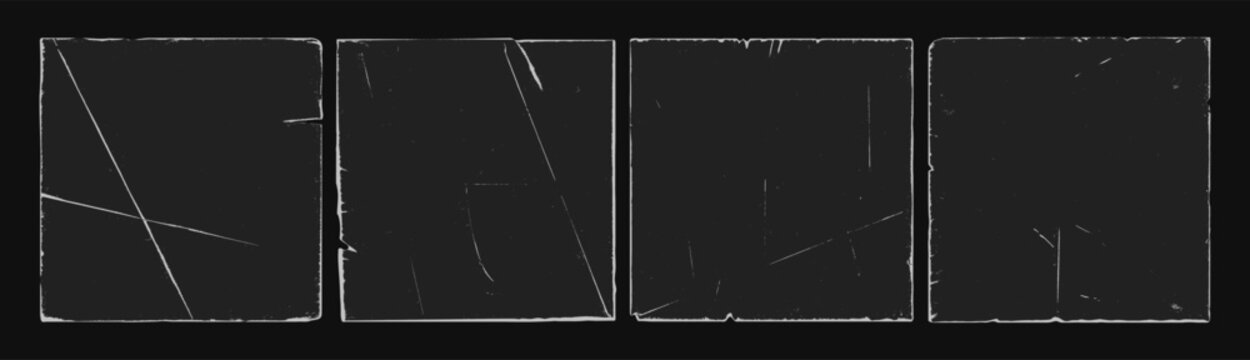 Vintage paper frame overlay old worn edge grunge texture collection. Perfect overlay set for retro album cover, old vinyl records, distressed poster design with authentic aged effect.