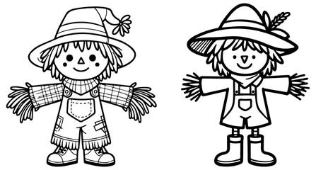 Scarecrow Sketch Drawing.