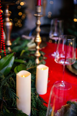 Elegant decor for Christmas family dinner.