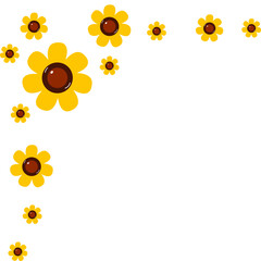 Sunflower Floral Corner Illustration