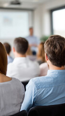 Business seminar audience presentation speaker training corporate meeting workshop