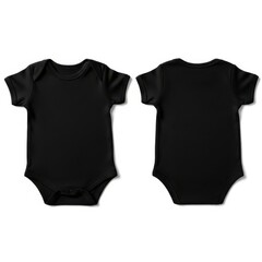 Black baby onesie isolated on white background