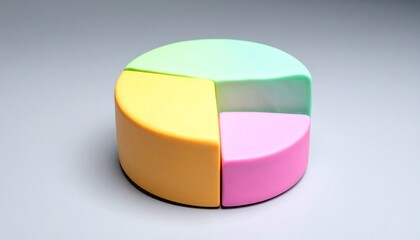 Obraz premium Clay Pie Chart with One Piece Rising Up
