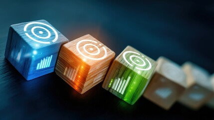 Analyzing business growth metrics office environment infographic modern design aerial view data visualization for enhanced decision making