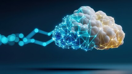 Innovative cloud technology visualization digital art abstract environment futuristic concept computer graphics perspective