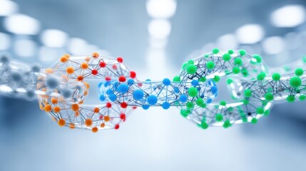 Molecular connections a visual exploration of innovative science concepts in a futuristic laboratory environment