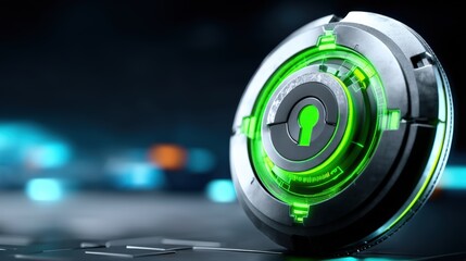 Innovative cybersecurity technology showcase digital space 3d render futuristic environment close-up view digital safety concept