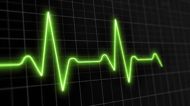 Green Heartbeat Monitor Pulse EKG Background Loop