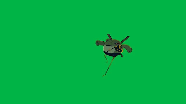 Small gray mouse running quickly on green screen chromakey background. Ideal for 2d animated cartoon animation chase, cute pest, or fast animal motion in comedy scenes.