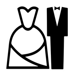 Wedding Dress and Suit Icon