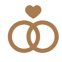 Wedding Rings with Heart