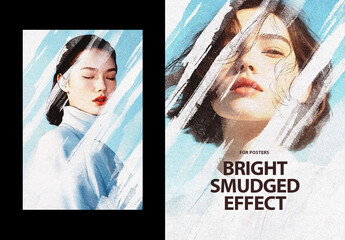 Paint Stroke Poster Photo Effect Mockup